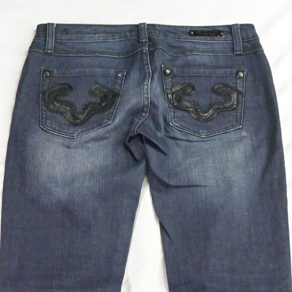 Rerock Express 4 Skinny Dark Wash Stretch Denim Womens Jeans - Picture 8 of 9